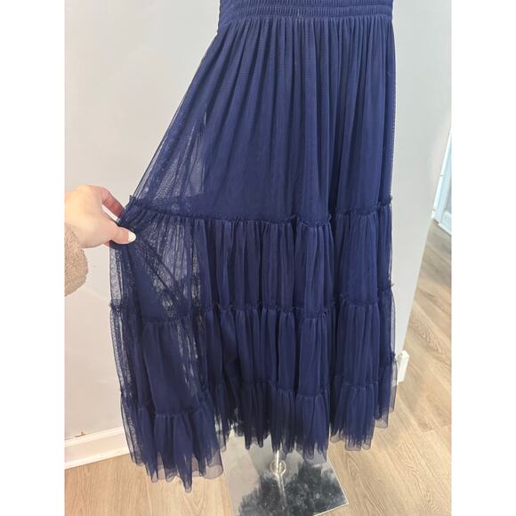 Hill House Collectors Edition Tulle The Nap Dress Navy Blue Sheer Size Small - Picture 4 of 9